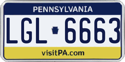 PA license plate LGL6663
