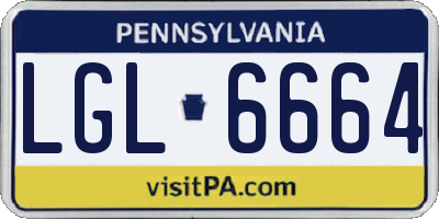 PA license plate LGL6664