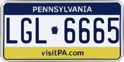 PA license plate LGL6665