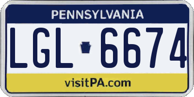 PA license plate LGL6674