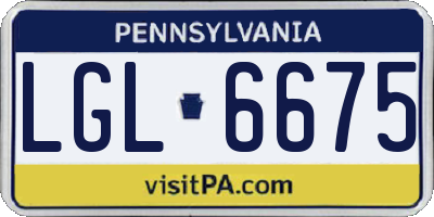 PA license plate LGL6675