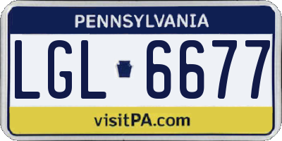 PA license plate LGL6677