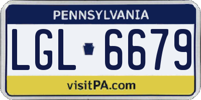 PA license plate LGL6679