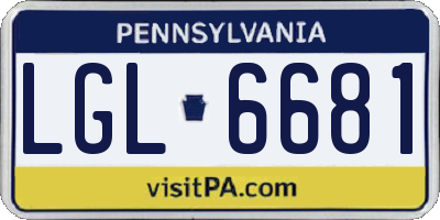 PA license plate LGL6681