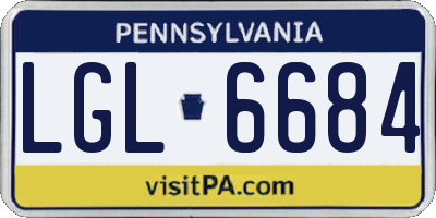 PA license plate LGL6684
