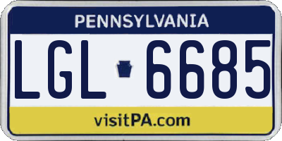 PA license plate LGL6685