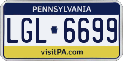 PA license plate LGL6699