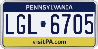 PA license plate LGL6705