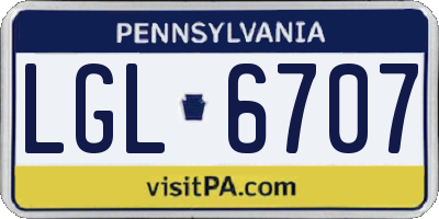 PA license plate LGL6707