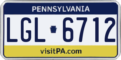 PA license plate LGL6712