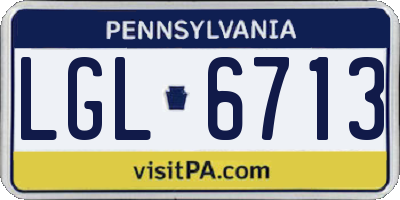 PA license plate LGL6713
