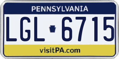 PA license plate LGL6715
