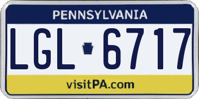 PA license plate LGL6717