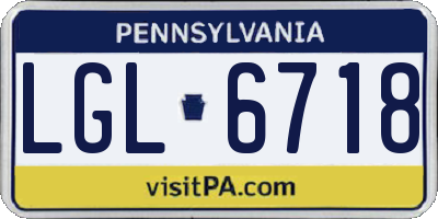 PA license plate LGL6718