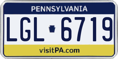 PA license plate LGL6719