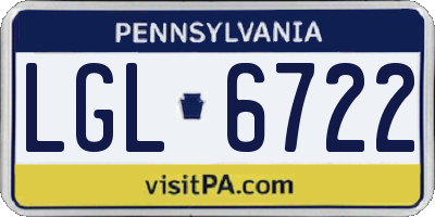 PA license plate LGL6722