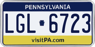 PA license plate LGL6723