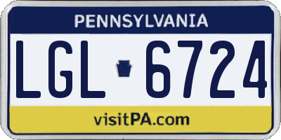 PA license plate LGL6724