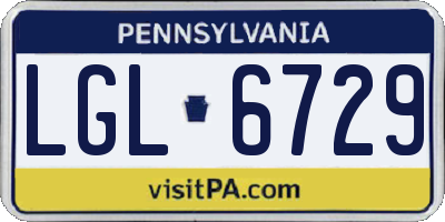 PA license plate LGL6729