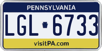 PA license plate LGL6733