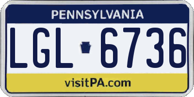 PA license plate LGL6736