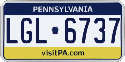 PA license plate LGL6737