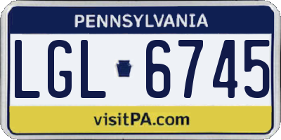 PA license plate LGL6745