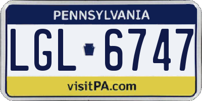 PA license plate LGL6747