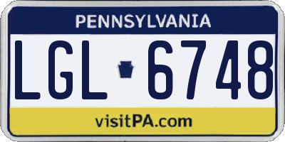 PA license plate LGL6748