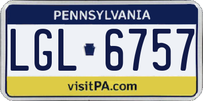 PA license plate LGL6757