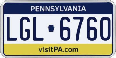PA license plate LGL6760