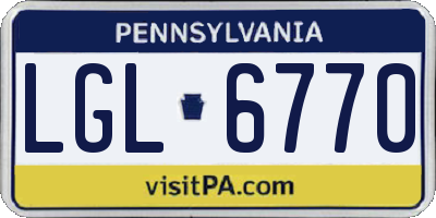 PA license plate LGL6770