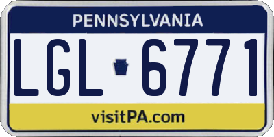 PA license plate LGL6771