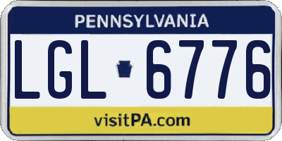PA license plate LGL6776