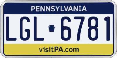 PA license plate LGL6781