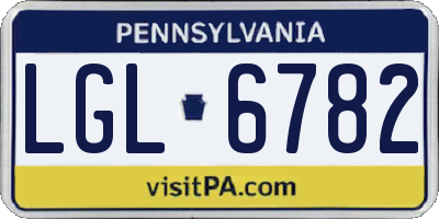PA license plate LGL6782