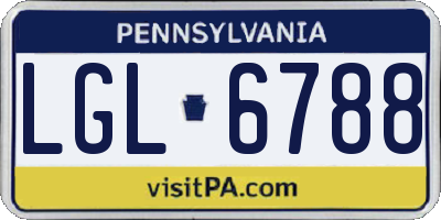 PA license plate LGL6788