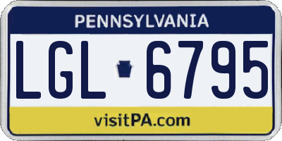 PA license plate LGL6795