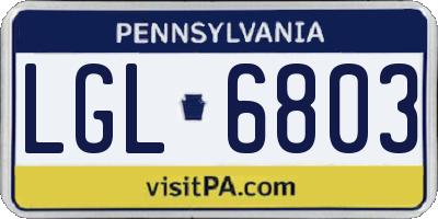 PA license plate LGL6803