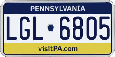 PA license plate LGL6805