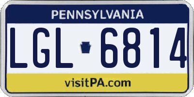 PA license plate LGL6814