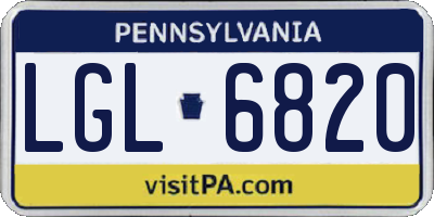 PA license plate LGL6820