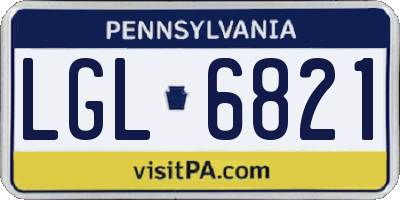 PA license plate LGL6821