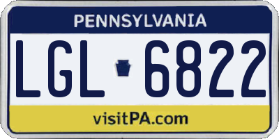 PA license plate LGL6822