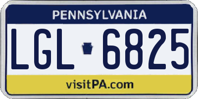 PA license plate LGL6825