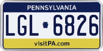 PA license plate LGL6826
