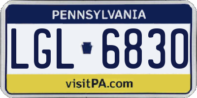 PA license plate LGL6830