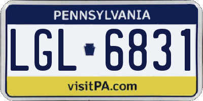PA license plate LGL6831