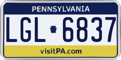 PA license plate LGL6837