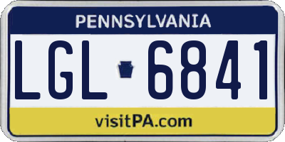 PA license plate LGL6841